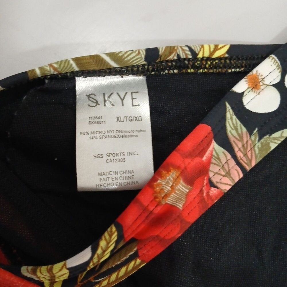 Skye Black Celeste Women Large LB Bikini Top New Tropical Vacation Black Red - Picture 5 of 6